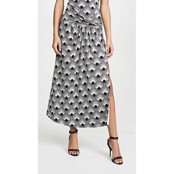 NWT Paco Rabanne Black and White Printed Midi Skirt 38 - Picture 5 of 12